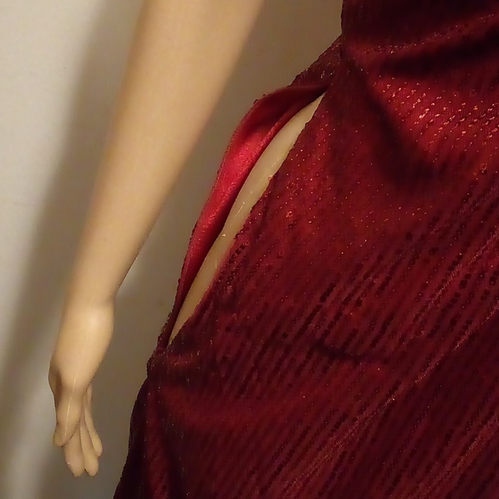 Grace Karen Red Wine Rusched Sequin Off Shoulder Cocktail Dress - Size 2XL - Picture 5 of 11